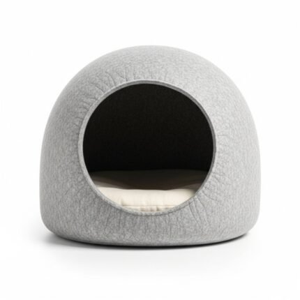 Cozy Felt Cat House Cave | Modern Pet Bed Pod for Indoor Cats & Kittens